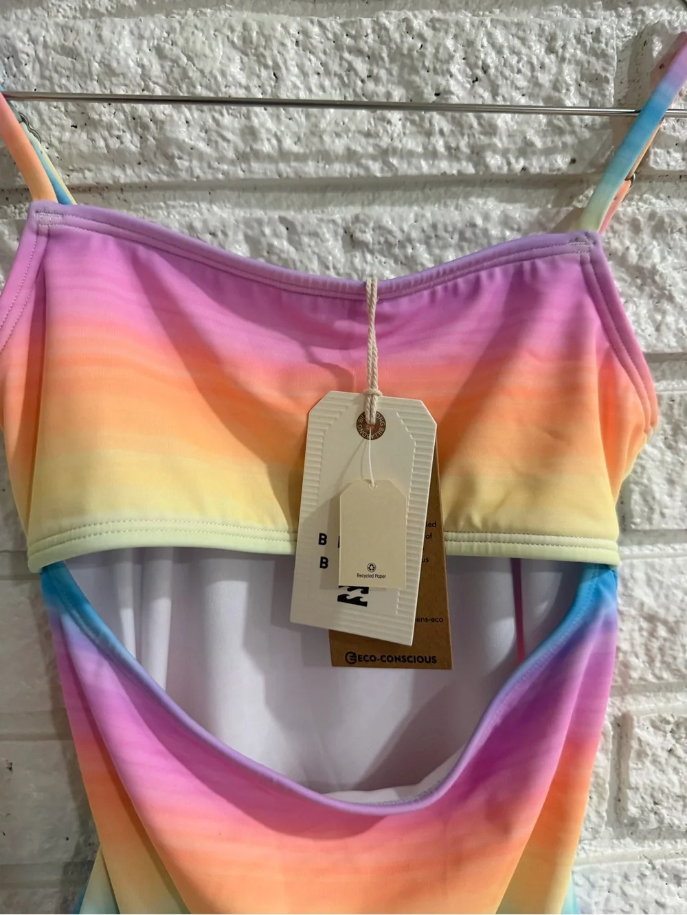 Billabong Vista Dreamin Rainbow Cutout One-Piece Kids Swimsuit - Multi
